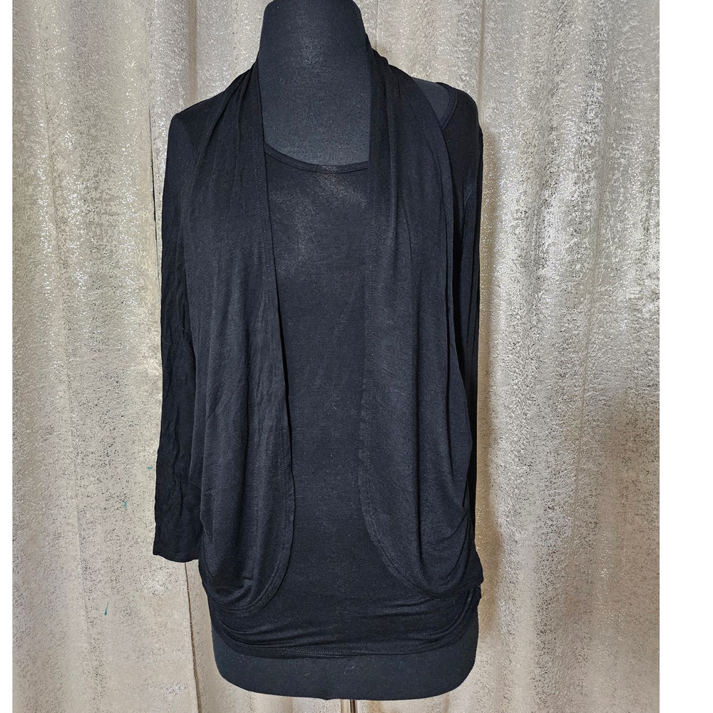 cantata top blouse long sleeve black sz S